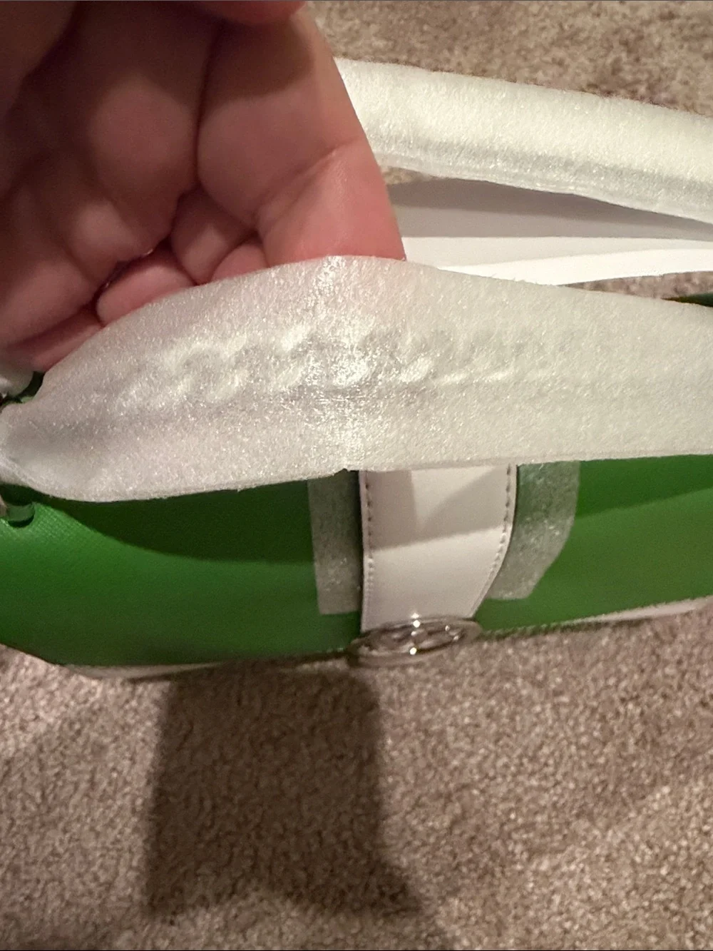 Michael Kors Green and White MK Signature Crossbody